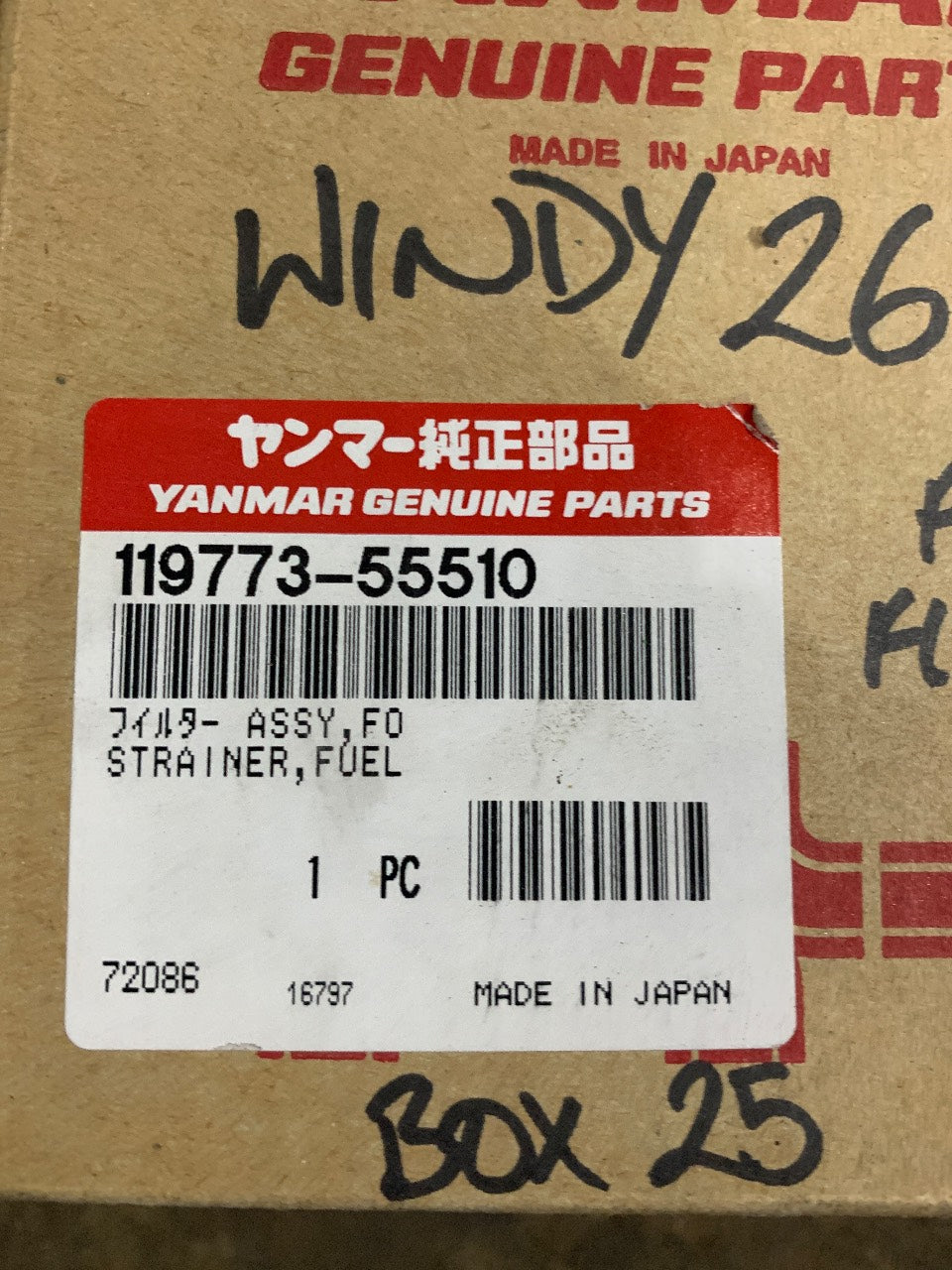 Yanmar 119773-55510 Fuel Filter / Strainer Assembly - New