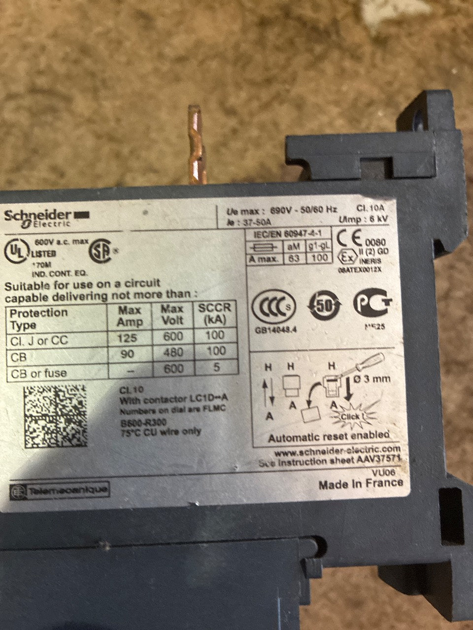 Schneider Electric LRD350 Thermal Overload Relay 37-50A TeSys D - Used