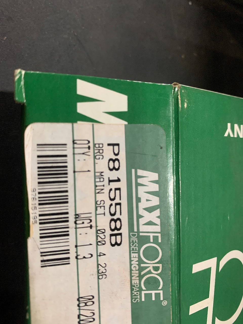 Maxiforce P8155-8B Main Bearing Set .020 Oversize for Perkins 4.236 Diesel - New
