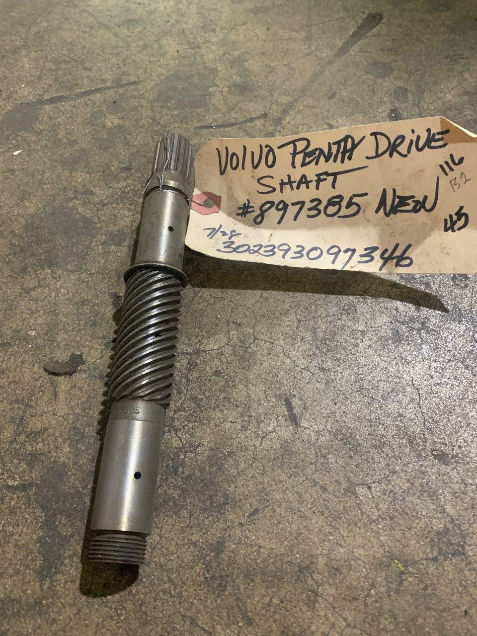 Volvo Penta 897385 Drive Shaft for Cone Clutch SP 280 290 Sterndrive - New