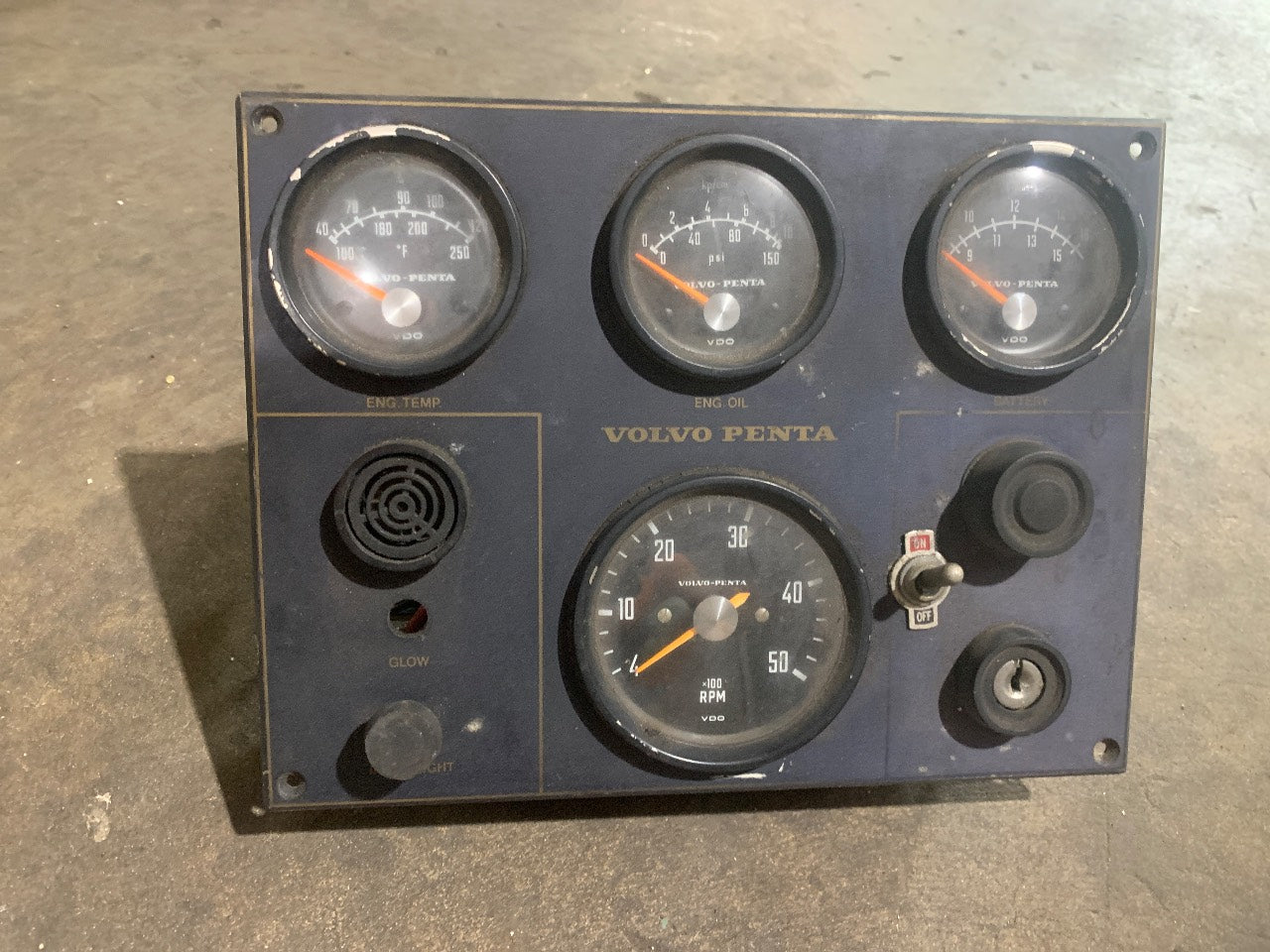 Volvo Penta Marine Diesel Instrument Panel with VDO Gauges - Used
