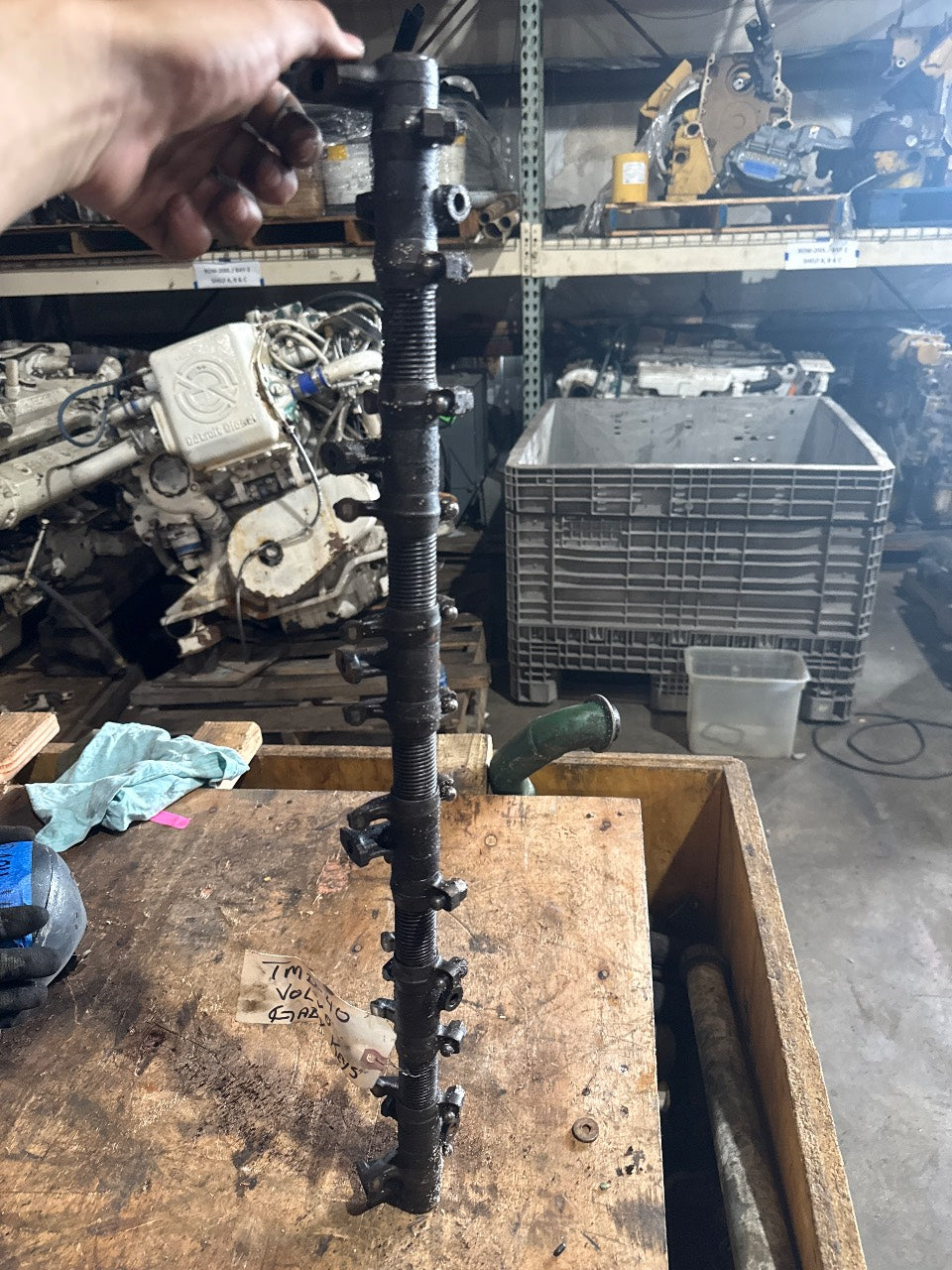 Volvo Penta TMD40 Rocker Arm Shaft Assembly with Rockers - Used Take-Off