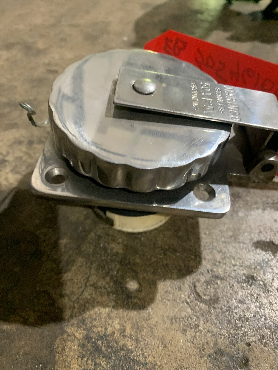 Marinco 6373EL-B 50A 125/250V Stainless Steel Easy-Lock Shore Power Inlet - Used