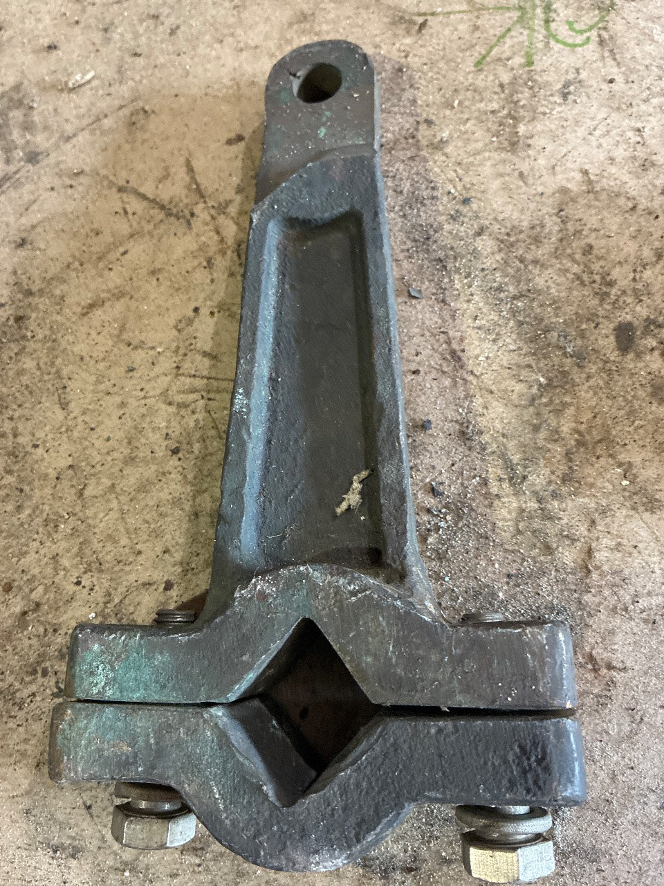 Bronze Rudder Tiller Arm - Two-Piece Clamp Style with Square Stock Bore - Used