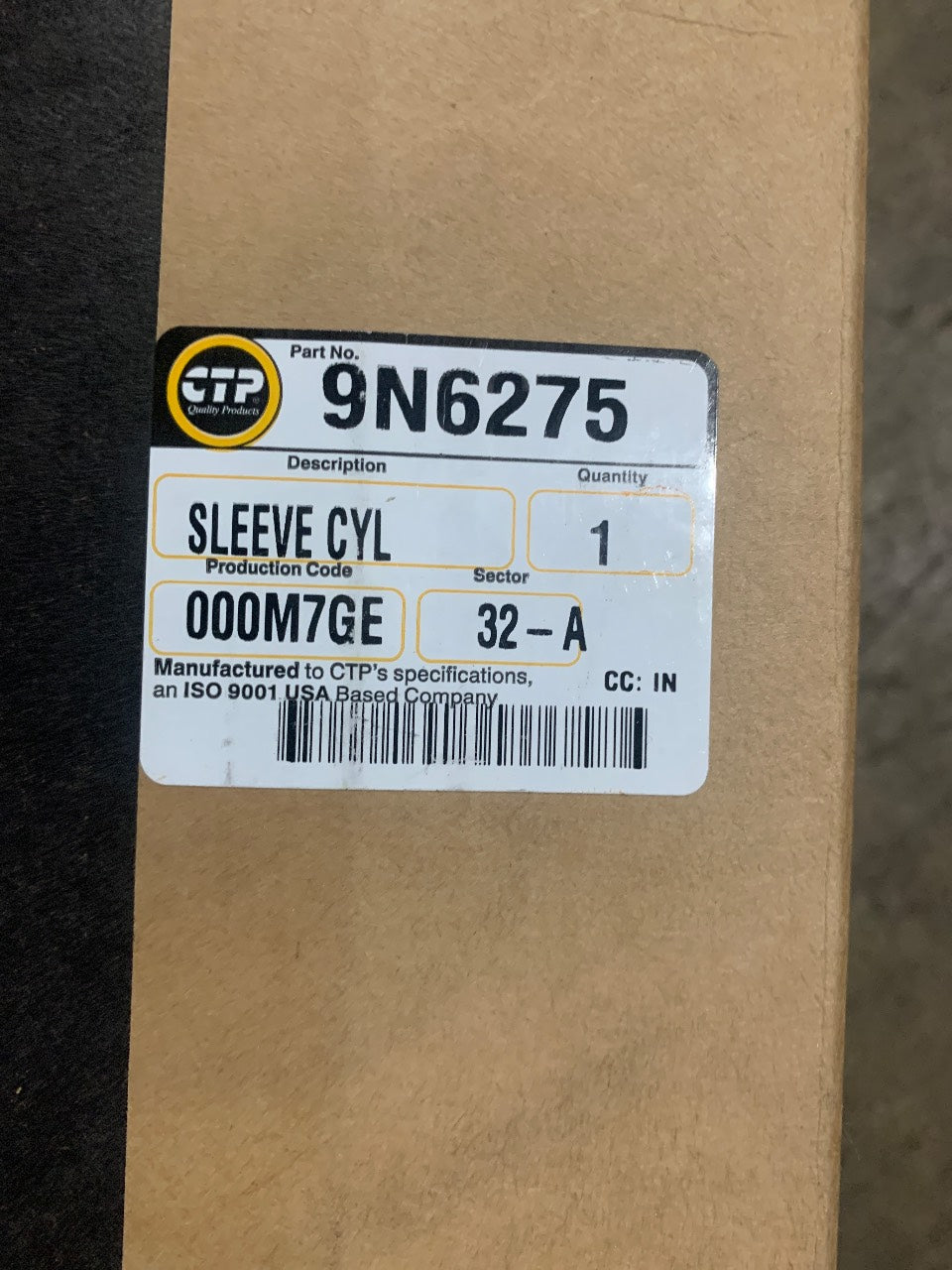 CTP 9N6275 Cylinder Sleeve Liner for Caterpillar 3406 / 3408 / 3412 - New