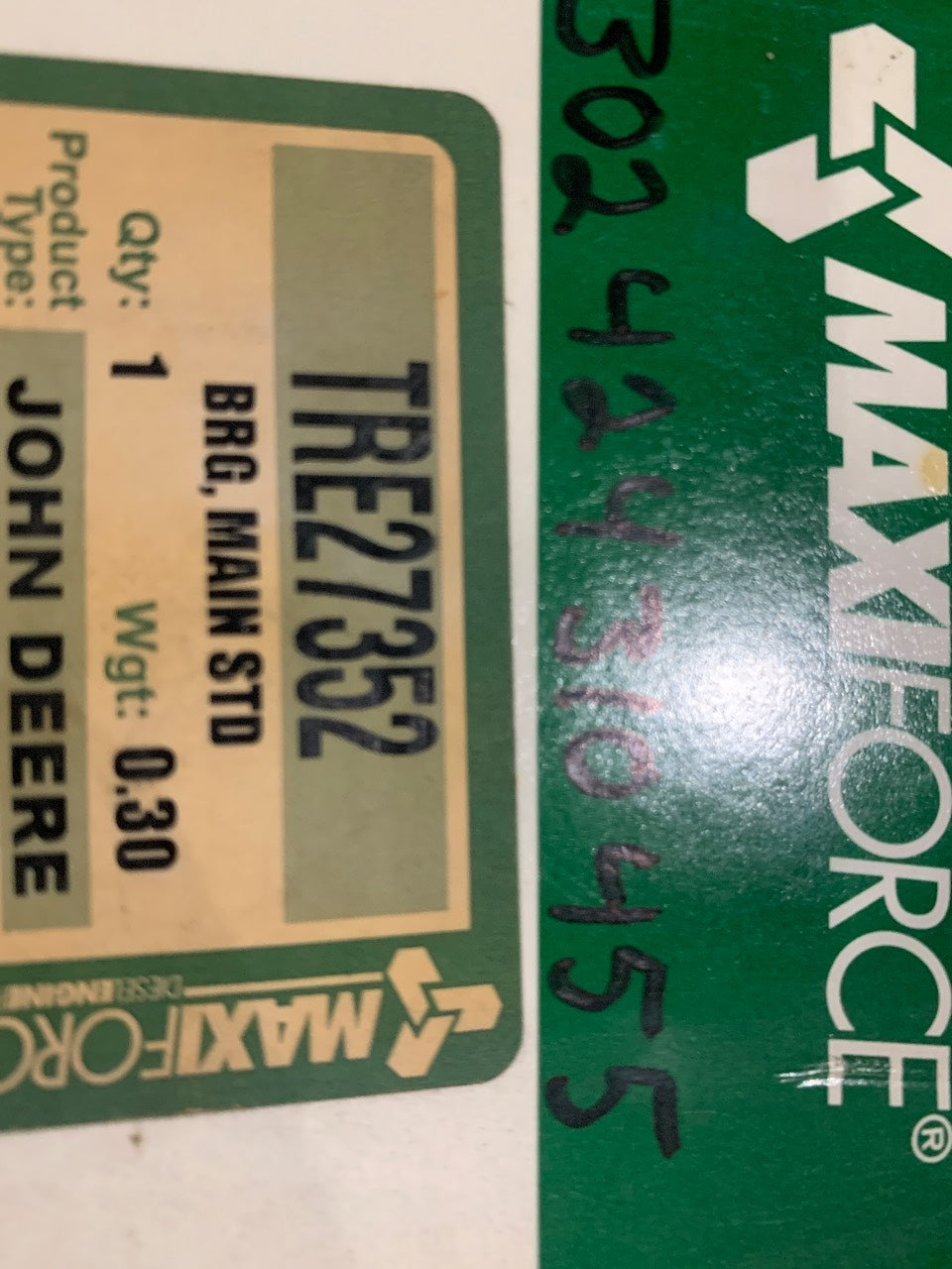 Maxiforce TRE27352 Standard Main Bearing for John Deere 300 Series Diesel - New