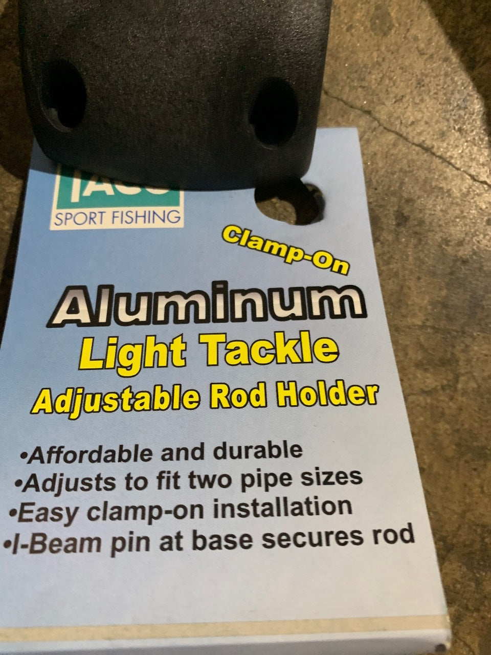 TACO Marine Clamp-On Aluminum Light Tackle Adjustable Rod Holder - New