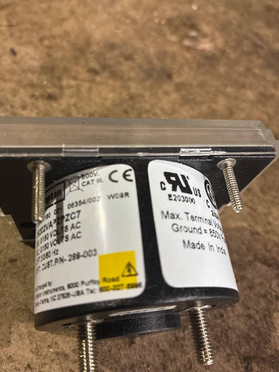 Crompton 016-02VA-PZPZC7 Analog AC Voltmeter 0-150V RMS Panel Meter (Cust P/N 289-003) - Used