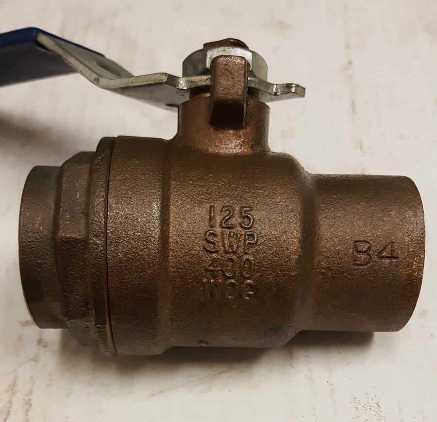 NIBCO 580 1-1/2" BRONZE SOLDERED BALL VALVE 125 SWP 400 WOG