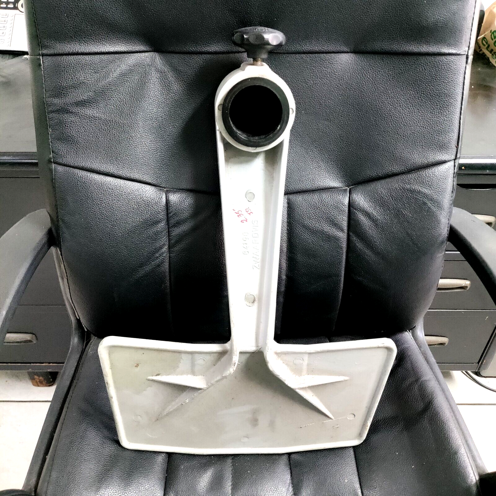 ZWAARDVIS # 64190 SWORDFISH ALUMINUM FOOT-REST FOR MARINE CAPTAINS CHAIR USED