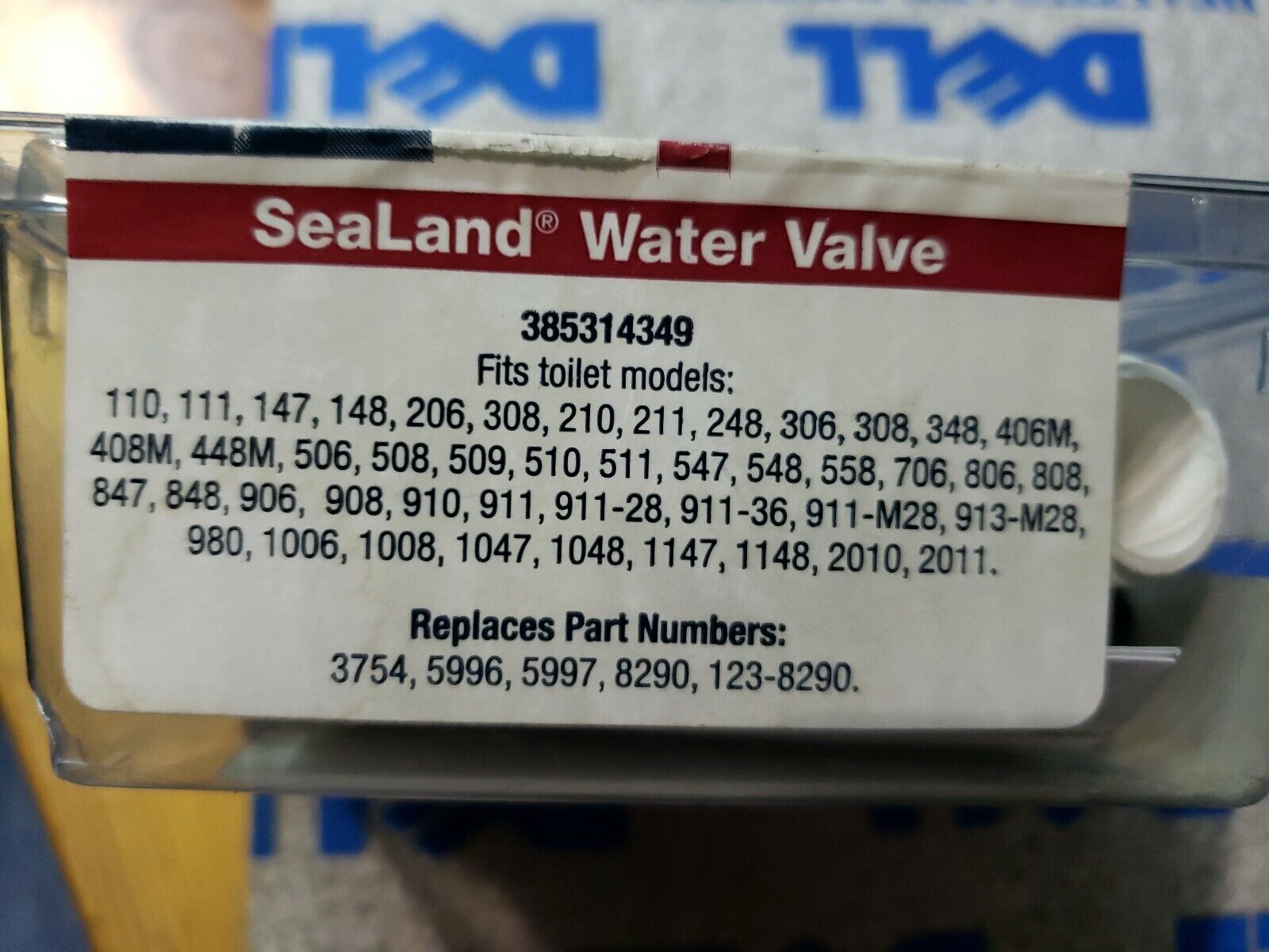 SEALAND WATER VALVE KIT FOR MARINE & RV TOILETS # 385314349 NOS FREE SHIPPING