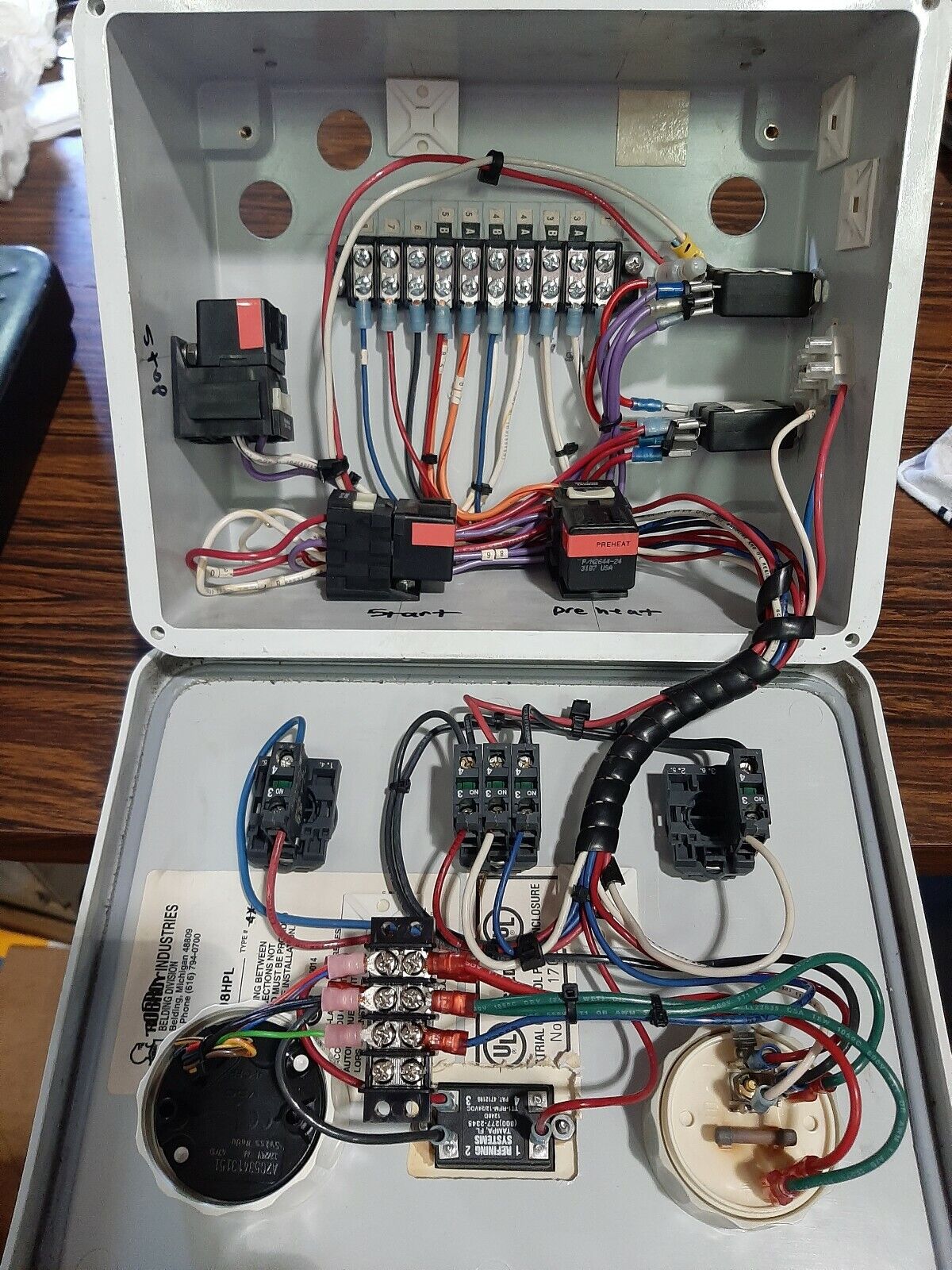GENERATOR START / STOP CONTROL PANEL W/ GAUGES & BATTERY PARALLEL SWIT