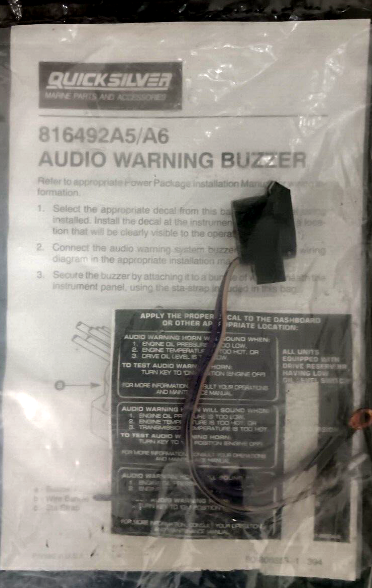 816492A5/A6 -MERCURY QUICKSILVER AUDIO WARNING BUZZER NEW WITH FREE SHIPPING