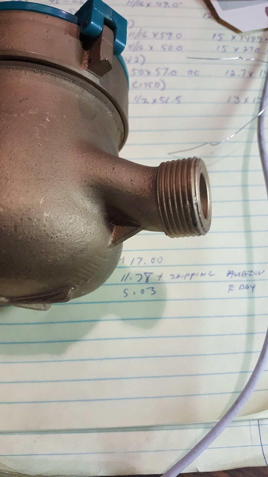 MULTI JET DRY TYPE VANE WHEEL WATER METER  " USED "  3/4 " MNPT